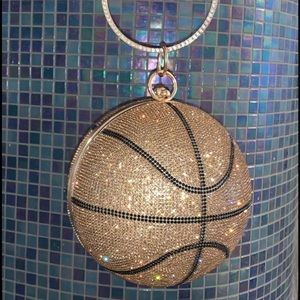 Rhinestone Basketball Clutch / Crossbody Bag
